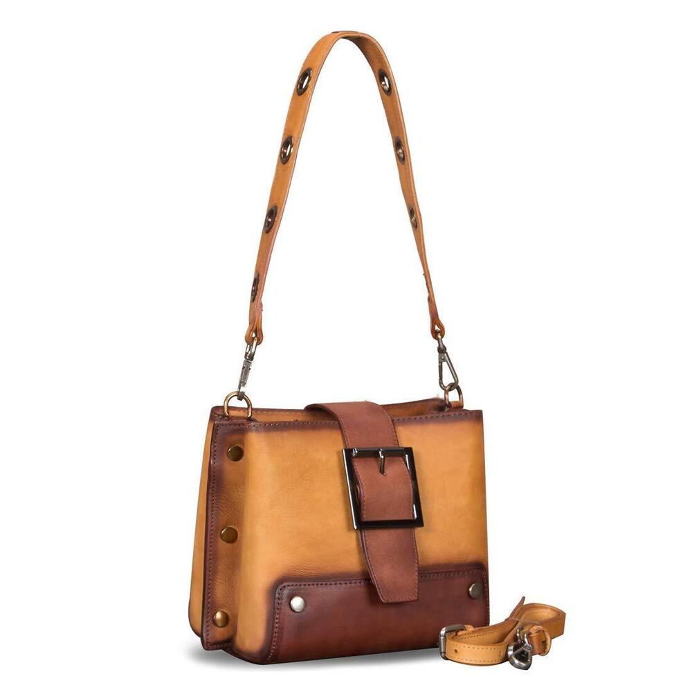 3486 Leather Crossbody Bag Vintage Shoulder Satchel Purse with Convertible